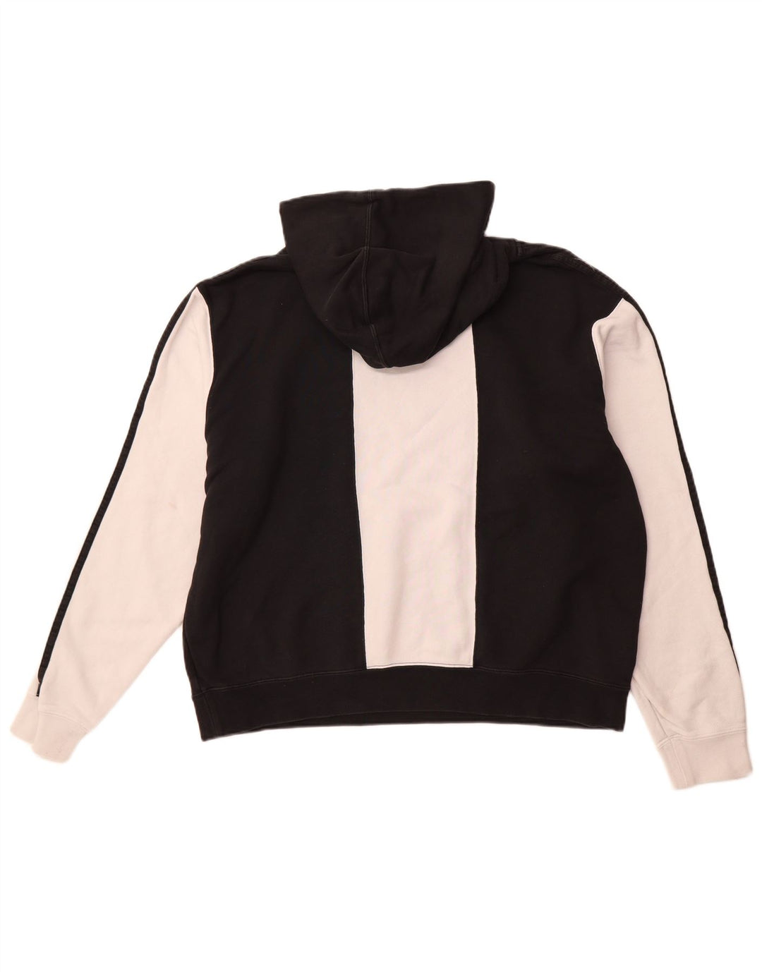 Męski sweter z kapturem ADIDAS z grafiką, duży, czarny, bawełniany z blokami kolorów