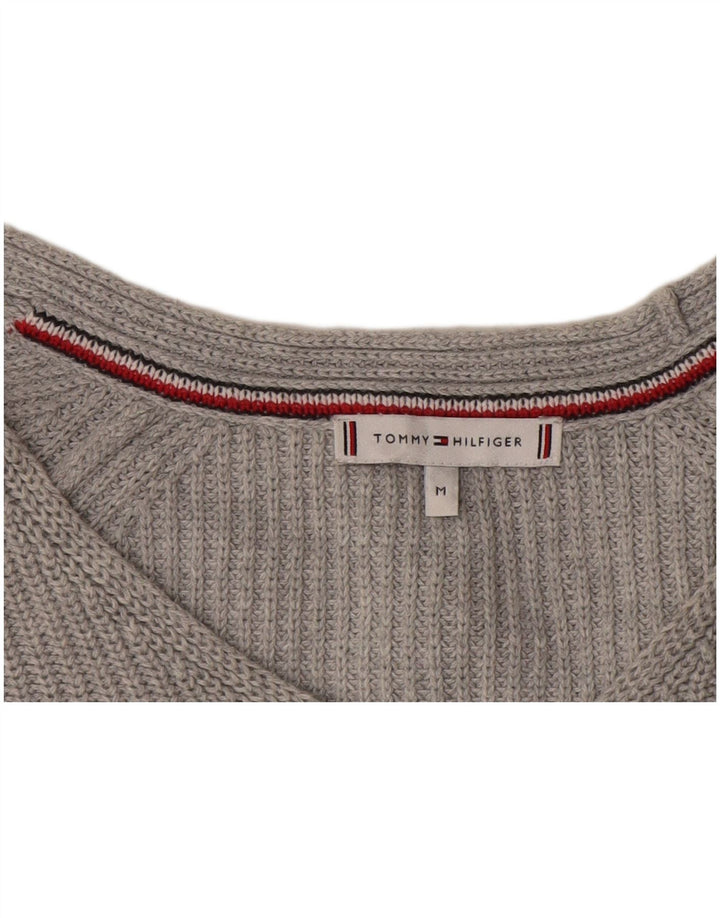 Damski sweter Tommy Hilfiger z dekoltem w kształcie litery V, UK 14, średni szary