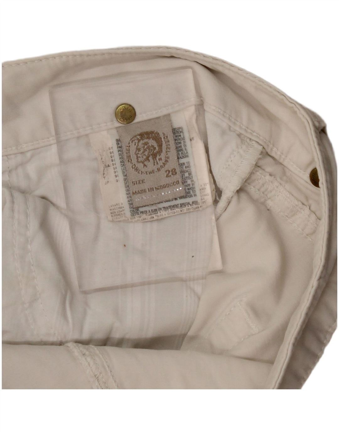 Spodnie damskie DIESEL Slim Casual W28 L27 Biała bawełna