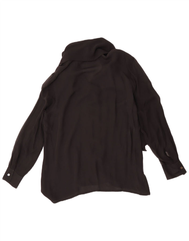 Damska bluzka koszulowa Blunauta wiązana z przodu IT 44 Średni czarny jedwab