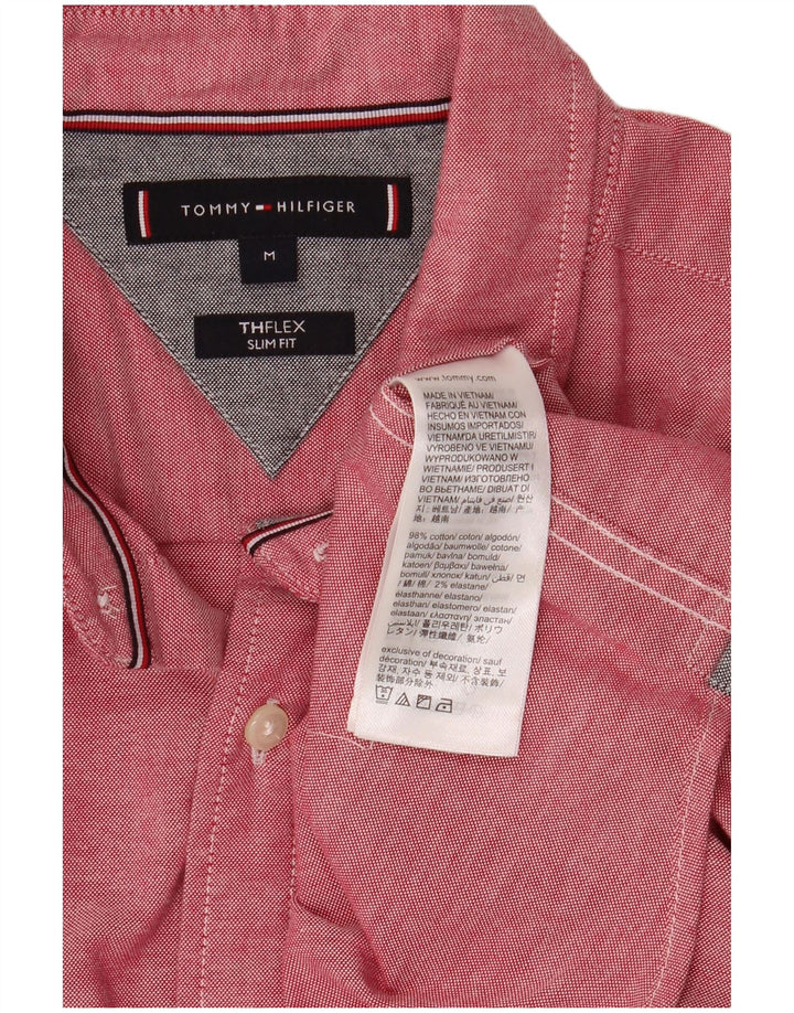 Koszula męska Tommy Hilfiger Flex Slim Fit, średnio różowa, bawełniana