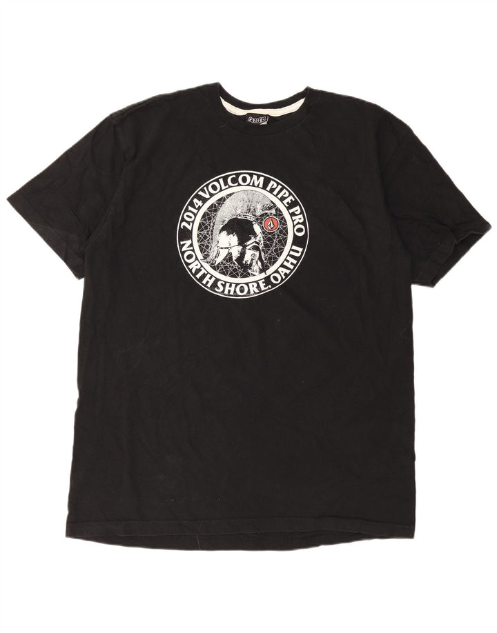 Męski T-shirt z grafiką Volcom XL, czarny