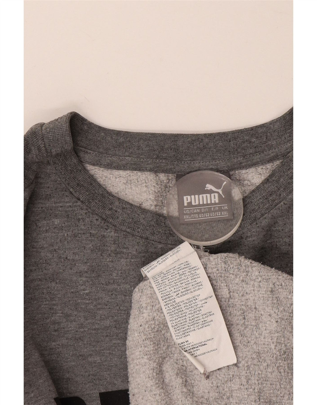 Męski sweter z grafiką PUMA, 2XL, szara bawełna