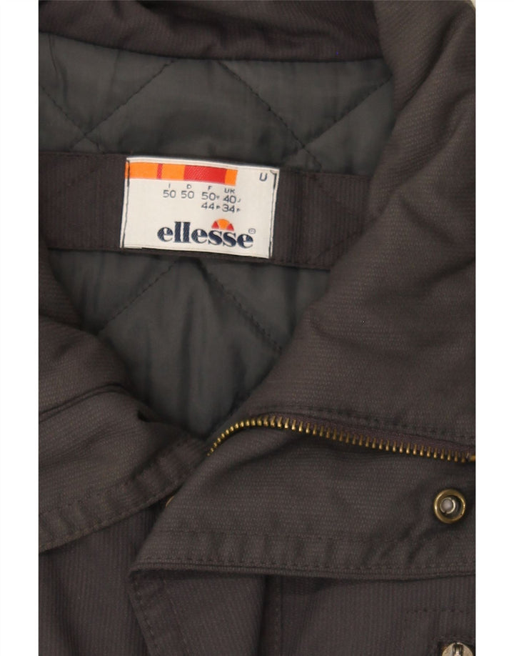 ELLESSE Mens Padded Jacket IT 50 Large Grey Polyester Vintage Ellesse and Second-Hand Ellesse from Messina Hembry 
