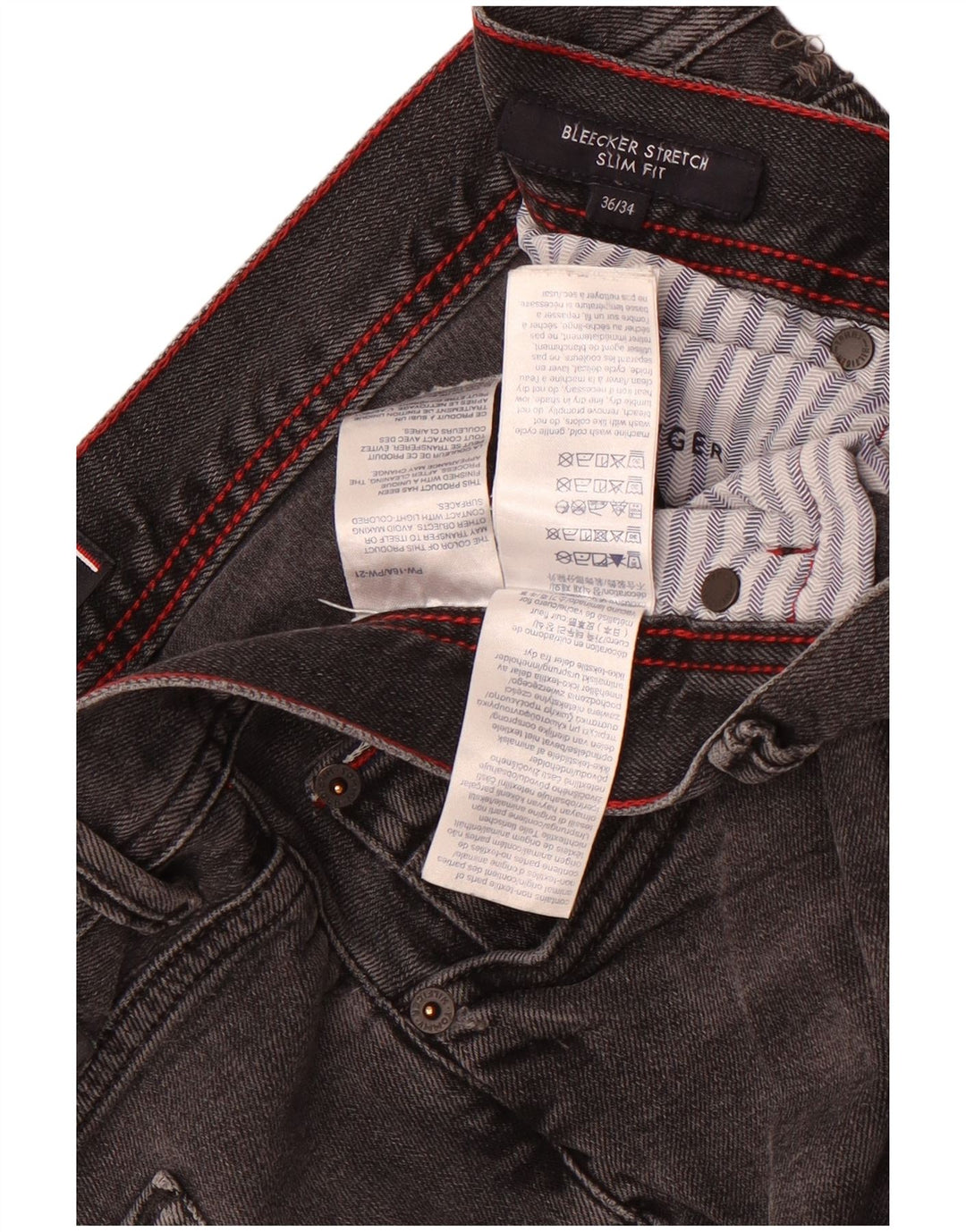 Męskie dżinsy Tommy Hilfiger Bleecker Slim W36 L34 Szara bawełna