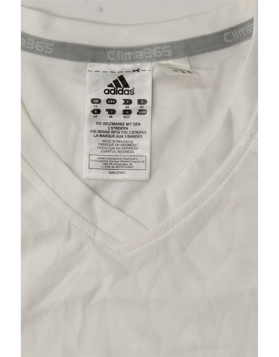 Damska koszulka ADIDAS Clima 365 Top UK 16, duża, biała, z blokami kolorów