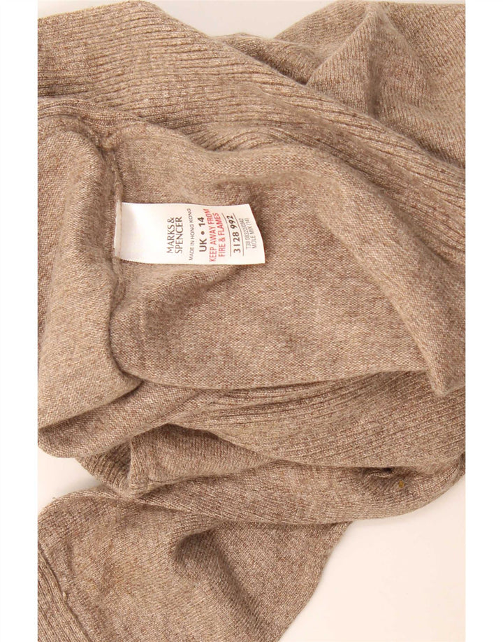 Marks & Spencer Damski sweter zapinany na guziki, UK 14, średni beż