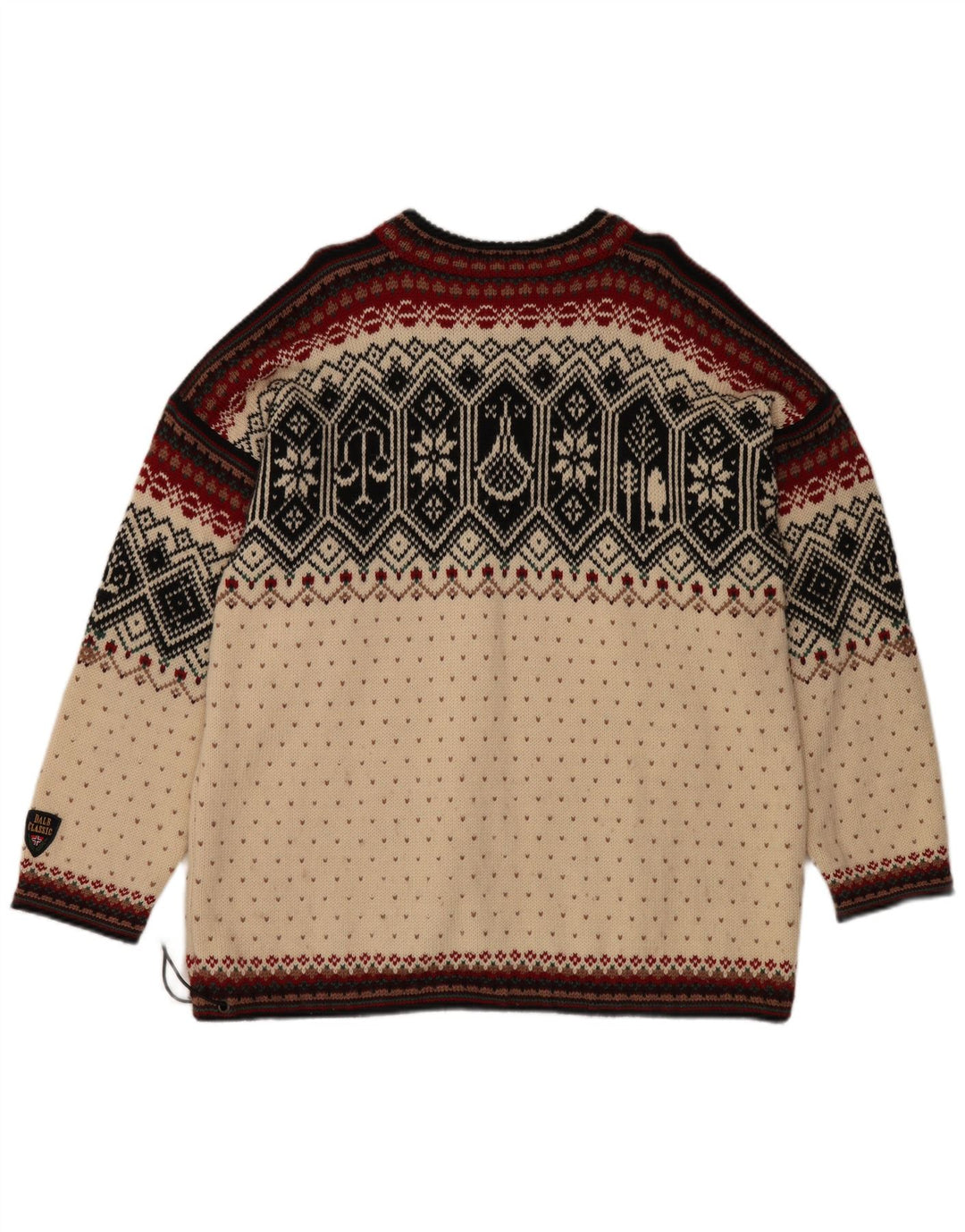 Męski sweter z zamkiem błyskawicznym DALE OF NORWAY XL w kolorze złamanej bieli Fair Isle