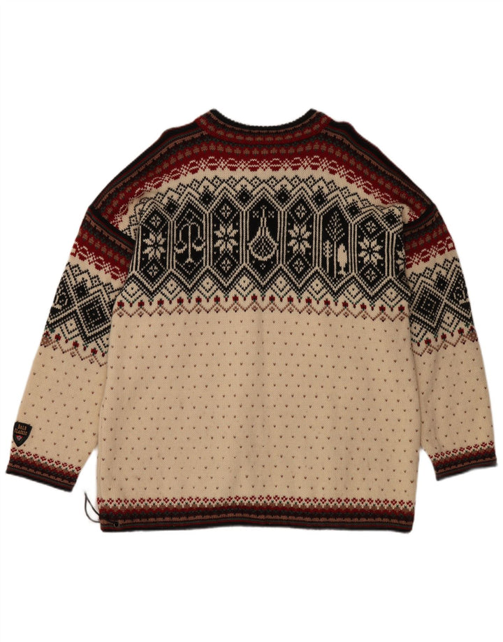 Męski sweter z zamkiem błyskawicznym DALE OF NORWAY XL w kolorze złamanej bieli Fair Isle