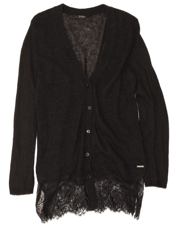 Sweter damski Guess o przedłużonym kroju, UK 10, mały, czarny, nakrapiany