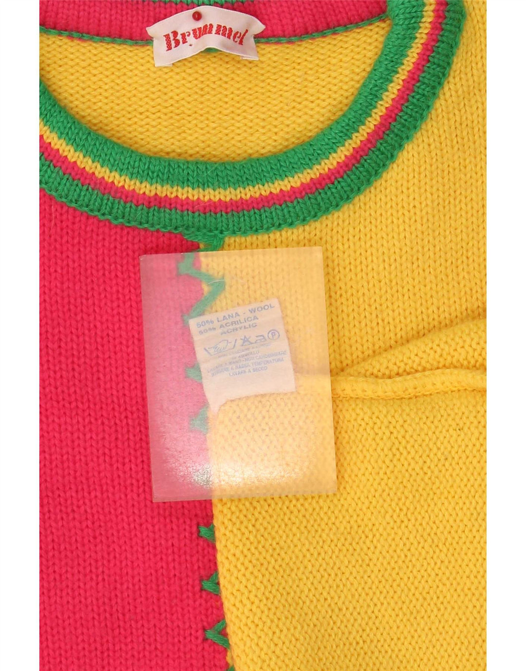 Damski sweter z wycięciem pod szyją Brummell UK 12 w kolorze średniożółtym