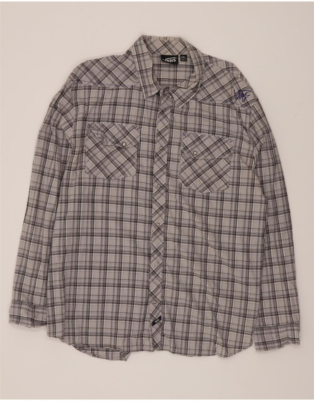 Koszula męska Vans 2XL, bawełniana, szara krata