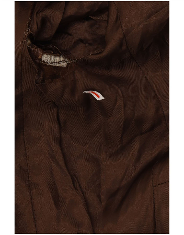 Męski płaszcz skórzany VINTAGE UK 38 Średni brązowy skórzany