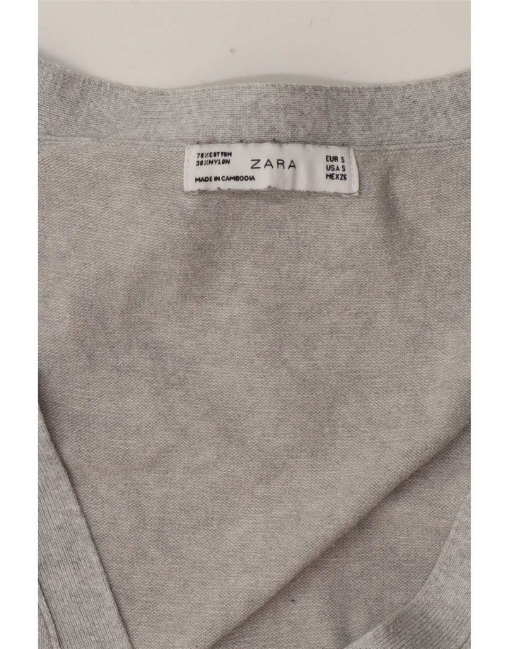 Sweter damski Zara Cardigan UK 10 Small, szary, bawełniany