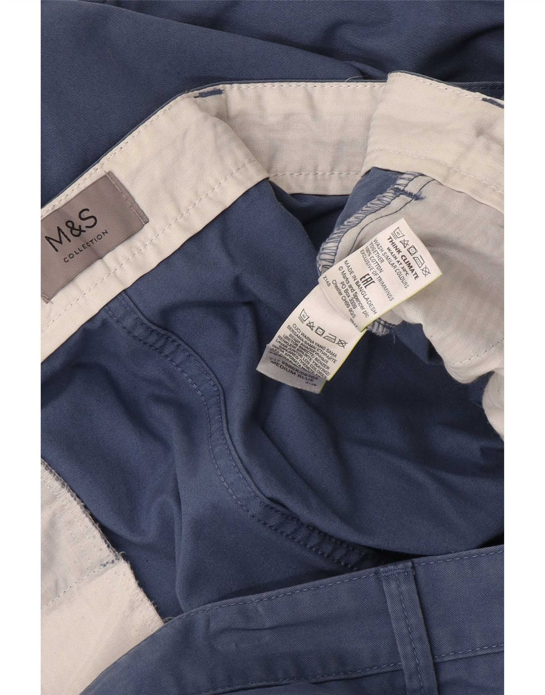 Marks & Spencer Męskie spodenki Chino W48 4XL Niebieskie, bawełniane