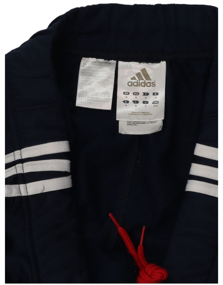 ADIDAS Mens Tracksuit Trousers Medium  Navy Blue Polyester