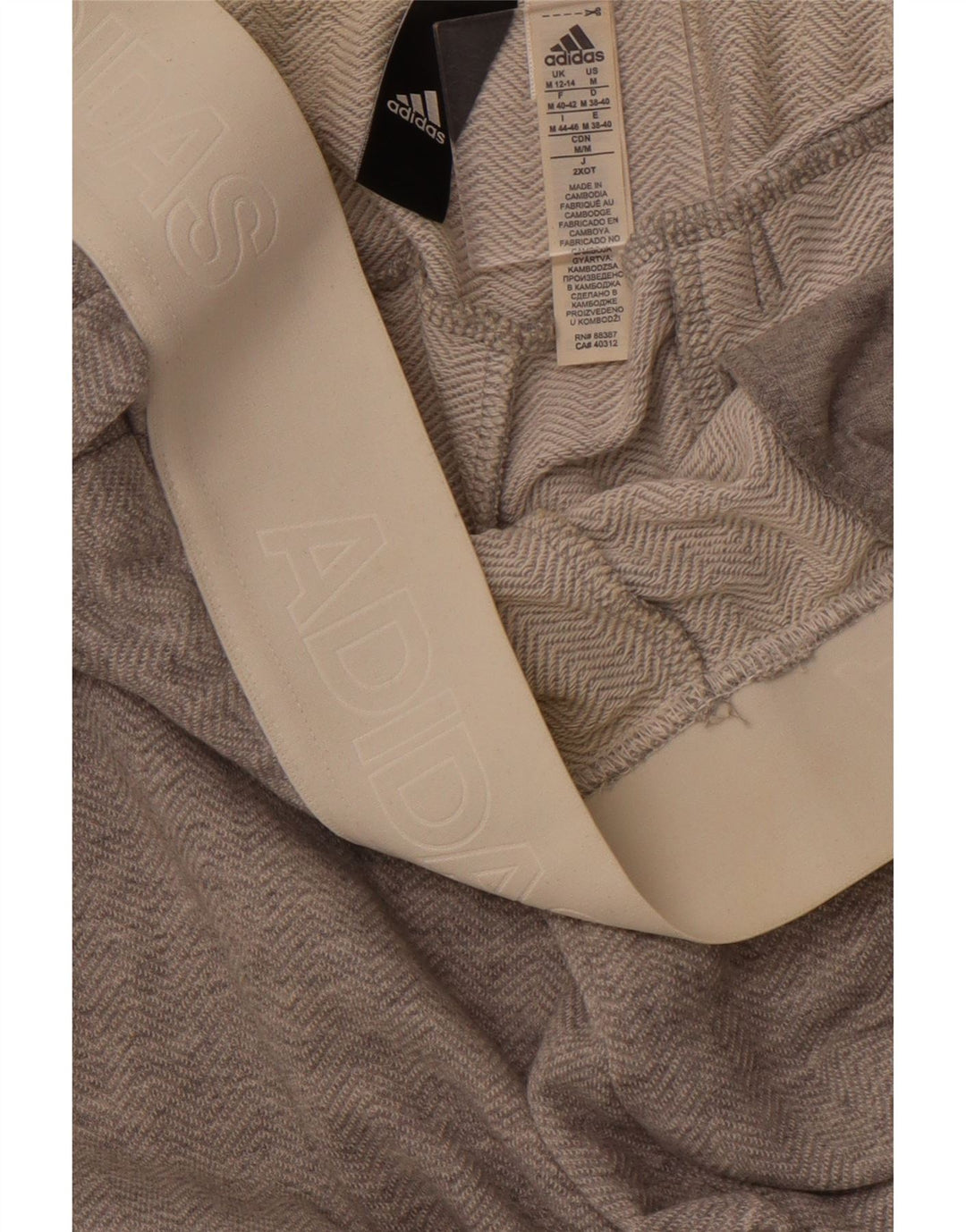 Damskie spodnie dresowe ADIDAS z grafiką UK 12/14 Średni szary Chevron