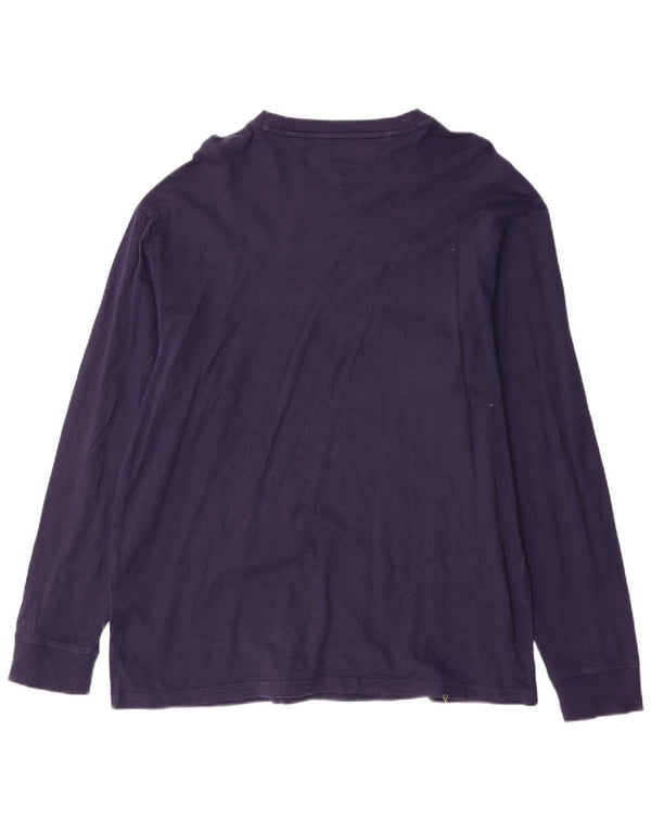 Męski top graficzny Tommy Hilfiger z długim rękawem, 2XL, granatowy, bawełniany