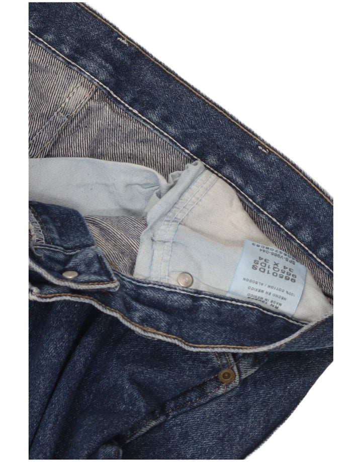 Męskie proste dżinsy Wrangler W34 L29 Niebieskie bawełniane