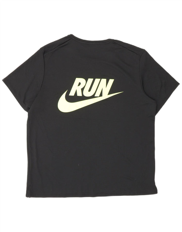 Męski T-shirt Nike Dri Fit z grafiką, duży, czarny poliester