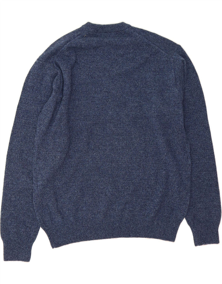 ASICS Mens V-Neck Jumper Sweater XL Blue Flecked Wool Vintage Asics and Second-Hand Asics from Messina Hembry 