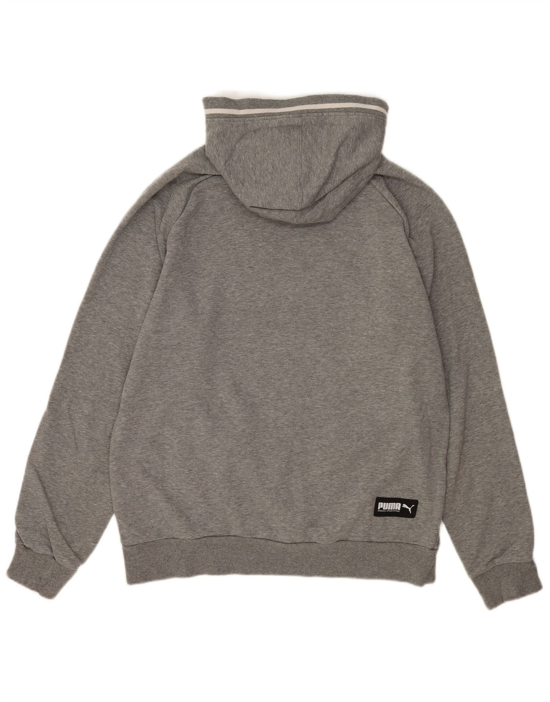 Męski sweter z kapturem Puma z grafiką, średnioszary, bawełniany