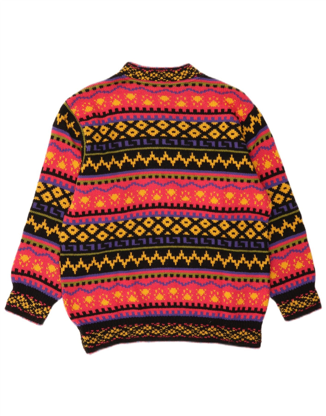 Sweter damski w stylu vintage z golfem UK 10, mały, wielobarwny