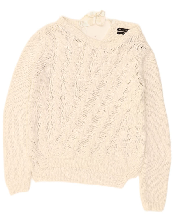 Sweter damski Massimo Dutti z dekoltem w łódkę UK 14 Średni biały