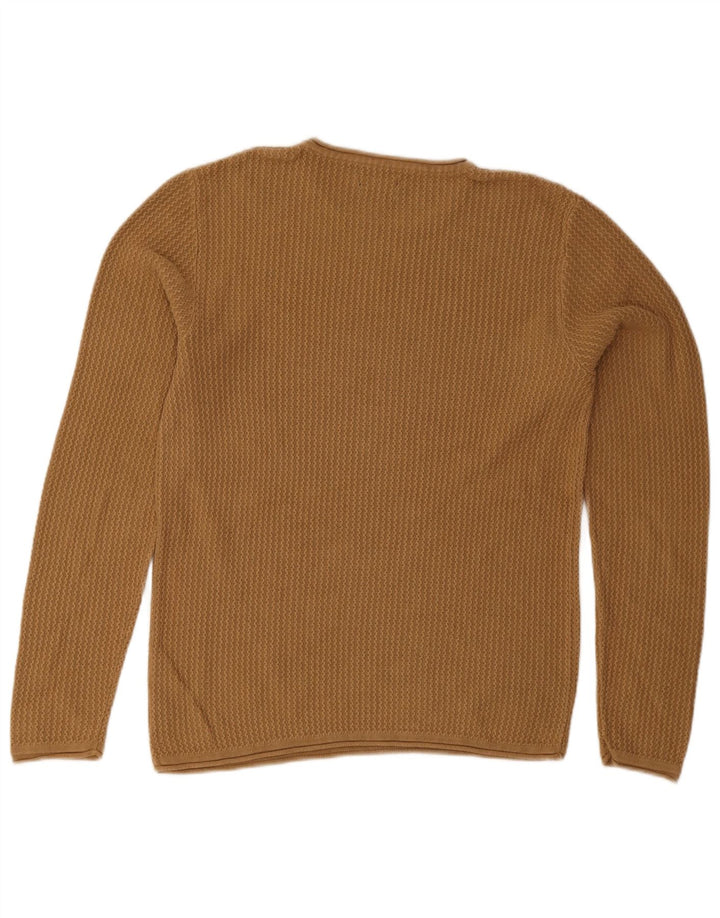 Męski sweter Jack & Jones z okrągłym dekoltem, średnio beżowy, bawełniany
