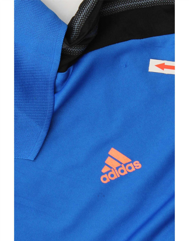Adidas Męska koszulka polo Climacool 2XL Niebieski poliester z blokami kolorów