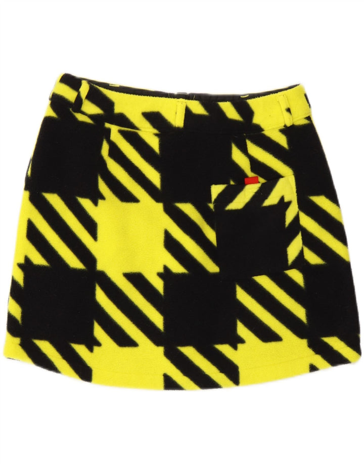 Adidas Damska Mini Spódnica UK 10 Mała W27 Żółta Houndstooth