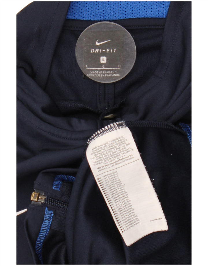 Męska kurtka dresowa Nike Dri Fit, duża, granatowa, z blokami kolorów