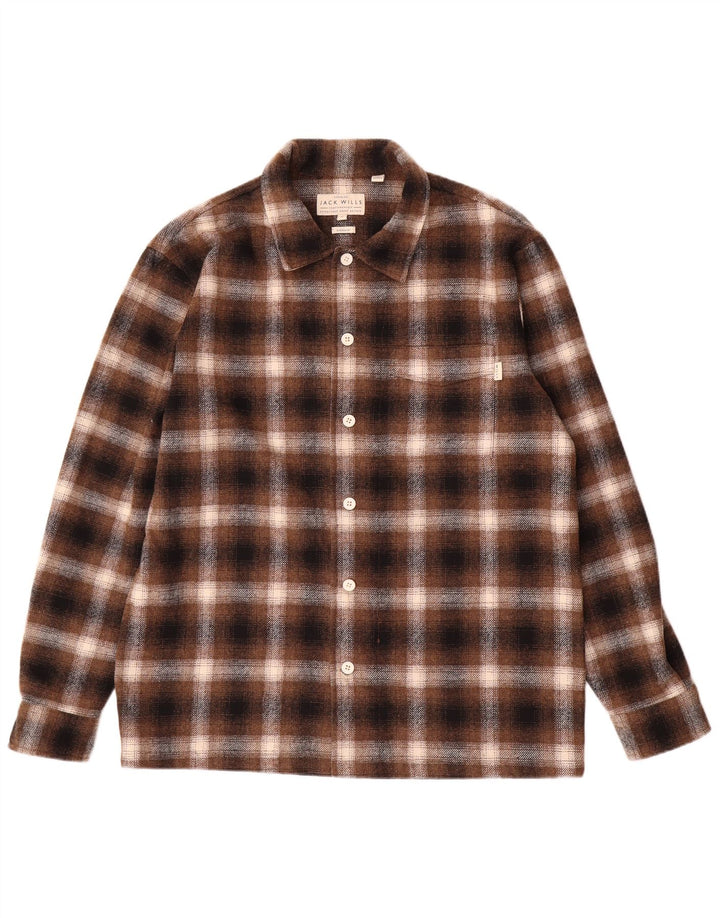 Koszula męska Jack Wills, flanelowa, w średnią brązową kratkę