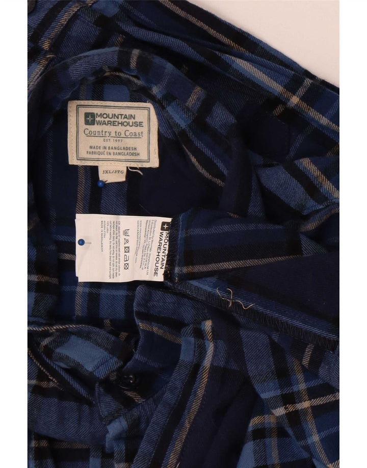 Męska koszula flanelowa Mountain Warehouse 3XL, bawełniana niebieska kratka