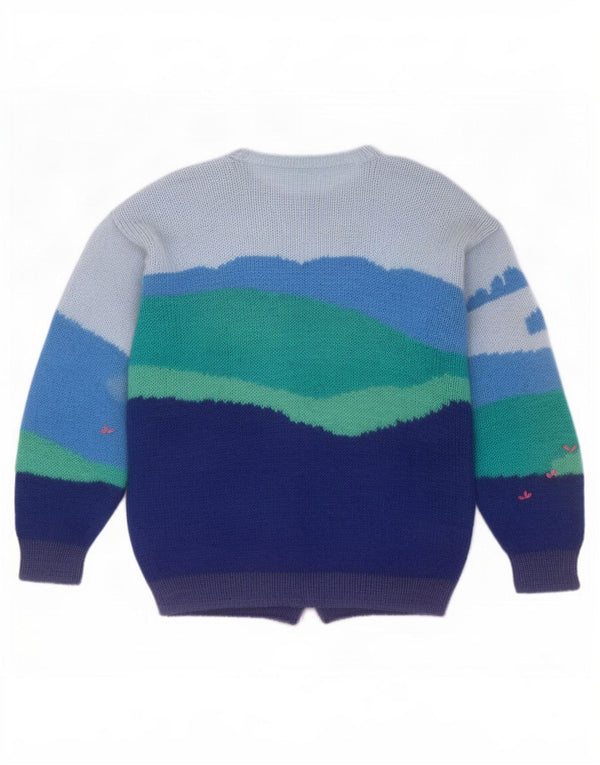 Sweter damski w stylu vintage, UK 18 XL, wielokolorowy, z blokami kolorów