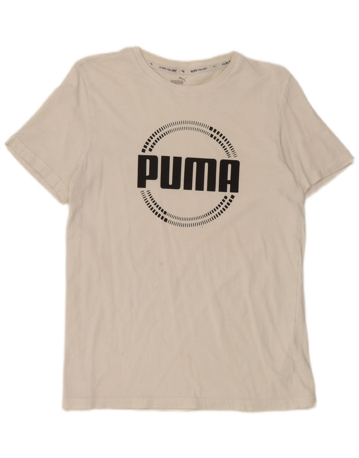 Chłopięcy T-shirt z grafiką Puma, 15-16 lat, biały
