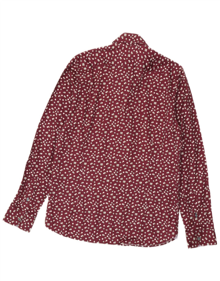 Koszula męska Ted Baker, rozmiar 3, średnia, bordowa, bawełniana w kwiaty