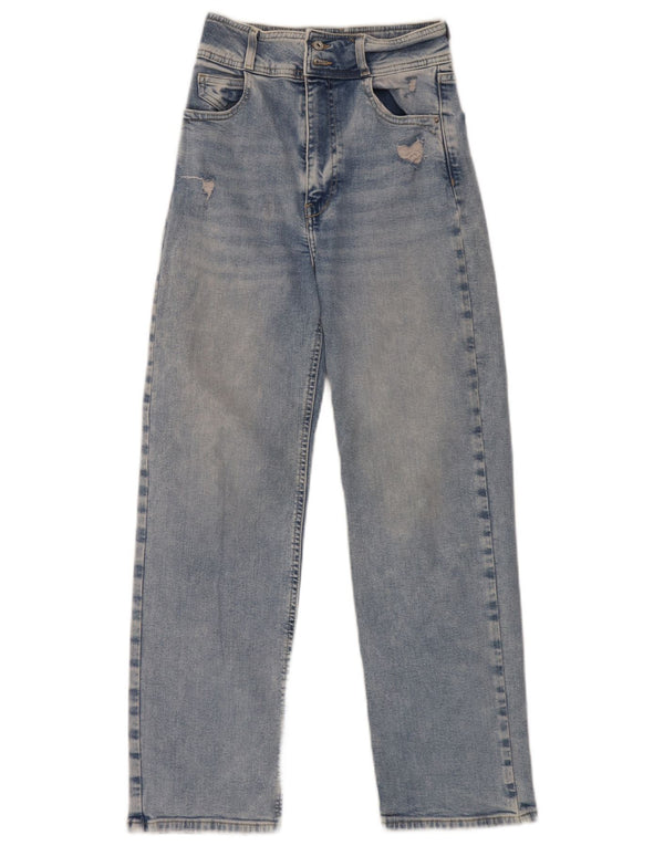 Zara Damskie proste dżinsy z wysokim stanem EU 34 2XS W24 L27 Niebieskie bawełniane