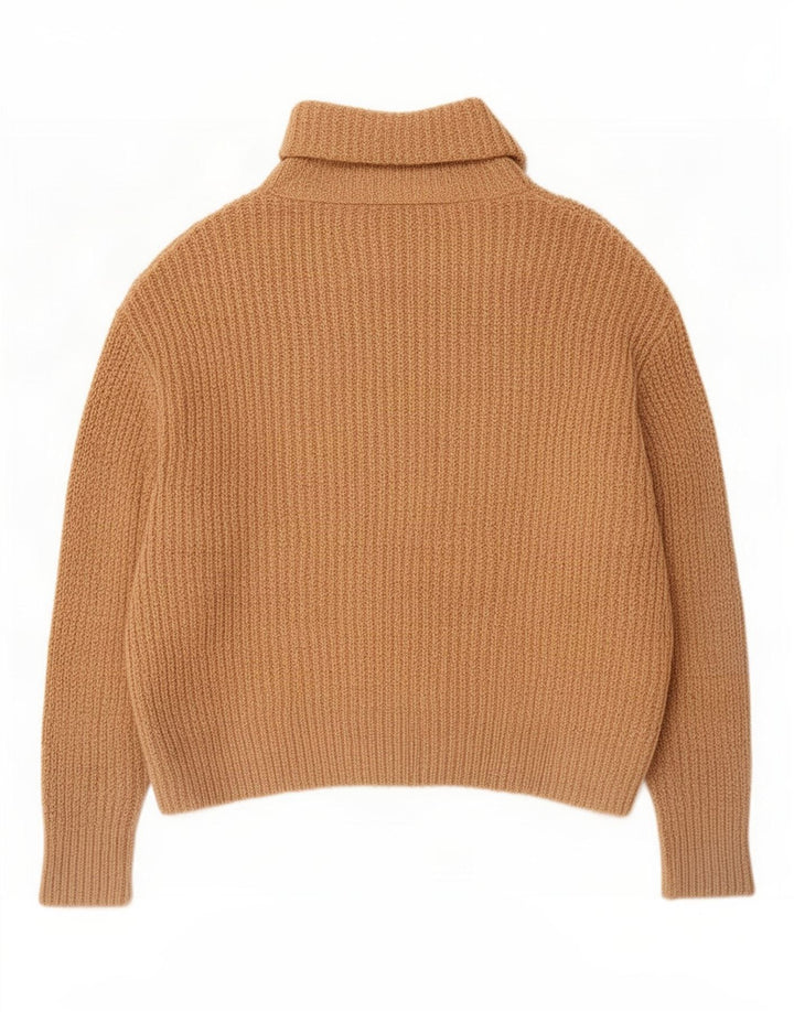 Sweter damski Zara Oversize z golfem UK 10 Small Beżowy Akryl