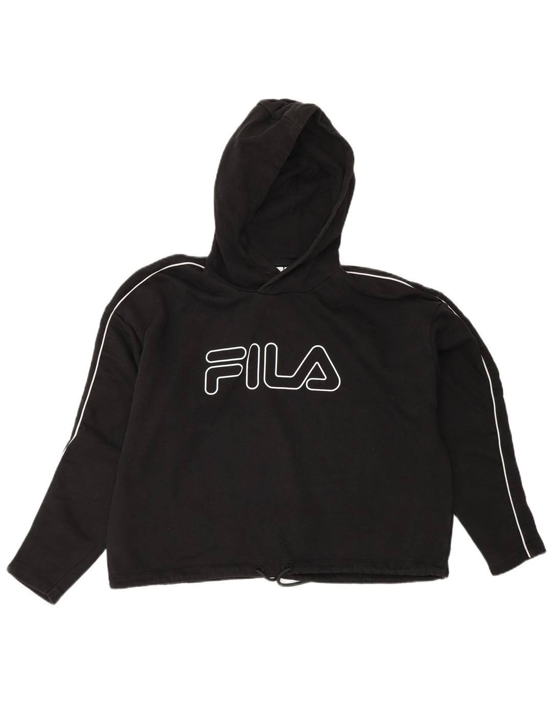 Damska bluza z kapturem Fila Oversized Crop Graphic UK 10 Small Black