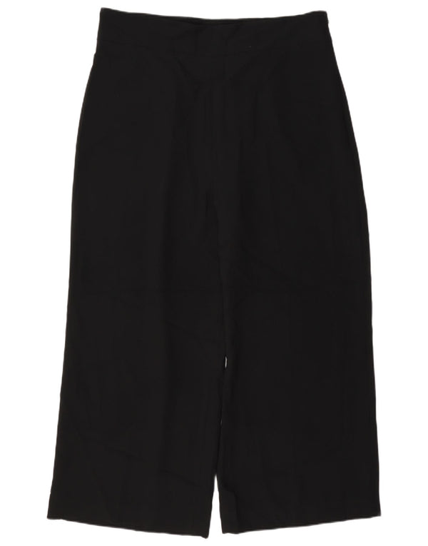 Damskie spodnie z wysokim stanem i szerokimi nogawkami Zara XL W32 L25 Czarny poliester