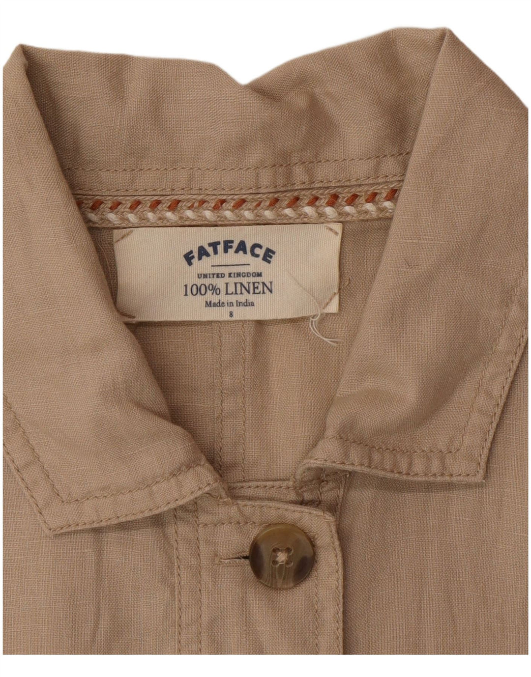 Kurtka damska Fat Face UK 8 Small Beżowa, lniana