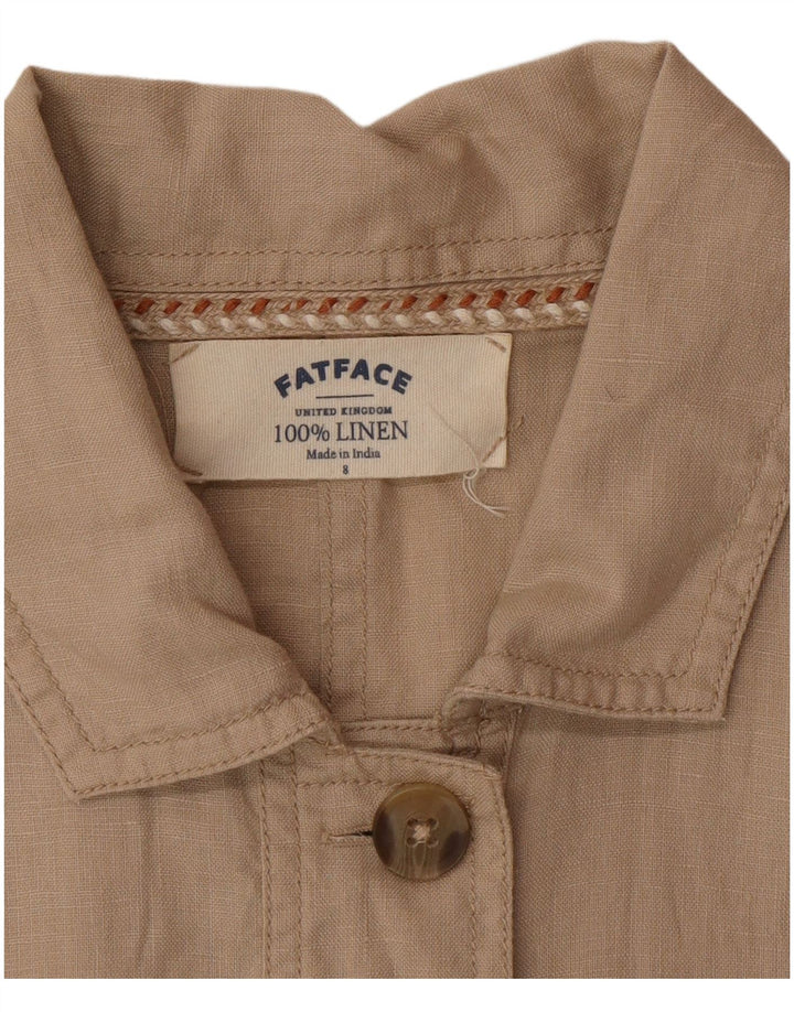 Kurtka damska Fat Face UK 8 Small Beżowa, lniana