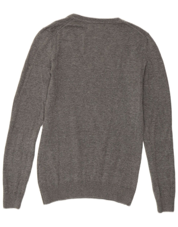 Damski sweter TOMMY HILFIGER z dekoltem w kształcie litery V UK 6 XS Szary Argyle/Diament