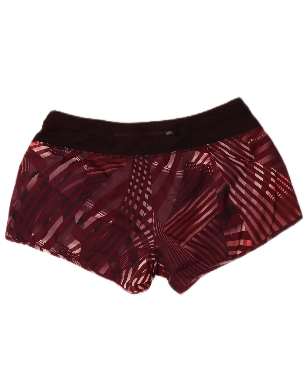 Damskie spodenki sportowe Nike Dri Fit UK 14, średni, bordowy poliester w kratkę