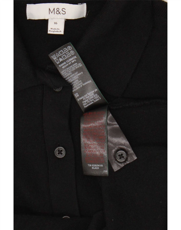 Marks & Spencer Damski sweter kardigan UK 16, duża czarna wiskoza