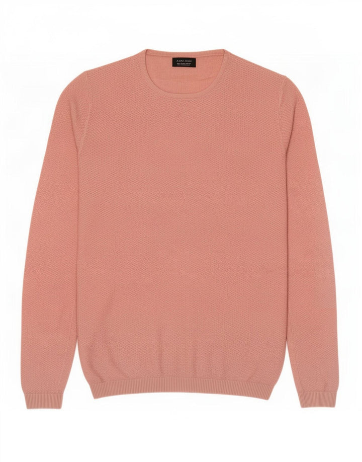 Męski sweter Zara z okrągłym dekoltem, duży, różowy
