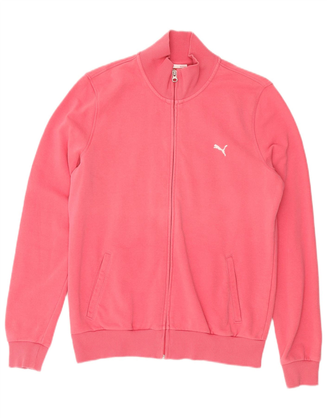 PUMA Womens Tracksuit Top Jacket UK 16 Large  Pink Cotton