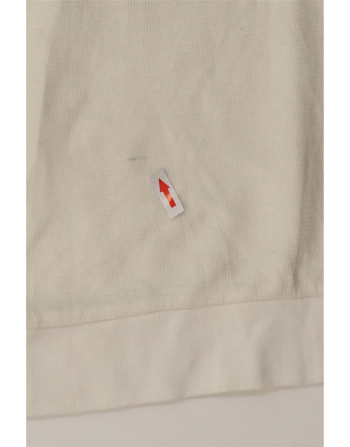 Męska koszulka polo Zara, mała, biała, bawełniana w bloki kolorów
