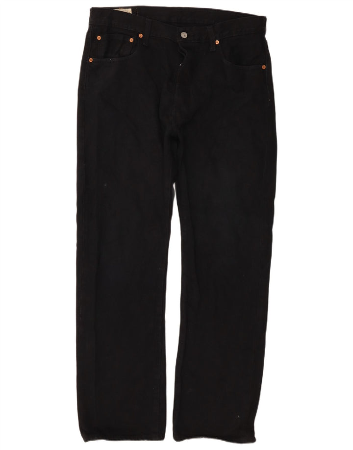 Męskie dżinsy Levi's 501 Straight W34 L30 Czarna bawełna